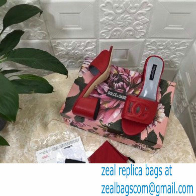 Dolce  &  Gabbana Heel 6.5cm Calfskin Mules Red With DG Millennials Logo 2021